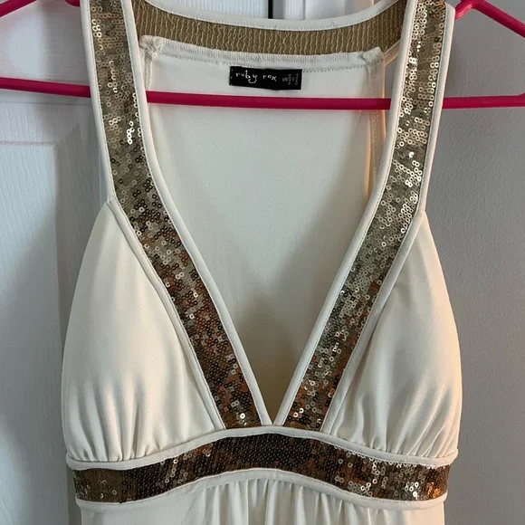 Ruby Rox Ivory Dress with Sparkling Sequins - Picture 4 of 5